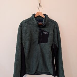 Vineyard Vines Stillwater Green Sherpa Quarter Zip Pullover Men's Size Large